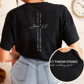 Sandjest Christian T-Shirt Let Him Throw a Stone at Her First Gift for Women Girl Friends